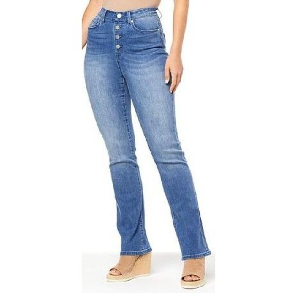 DG2 by Diane Gilman Chambray New Classic Stretch Vintage Wash Bootcut Jean MED